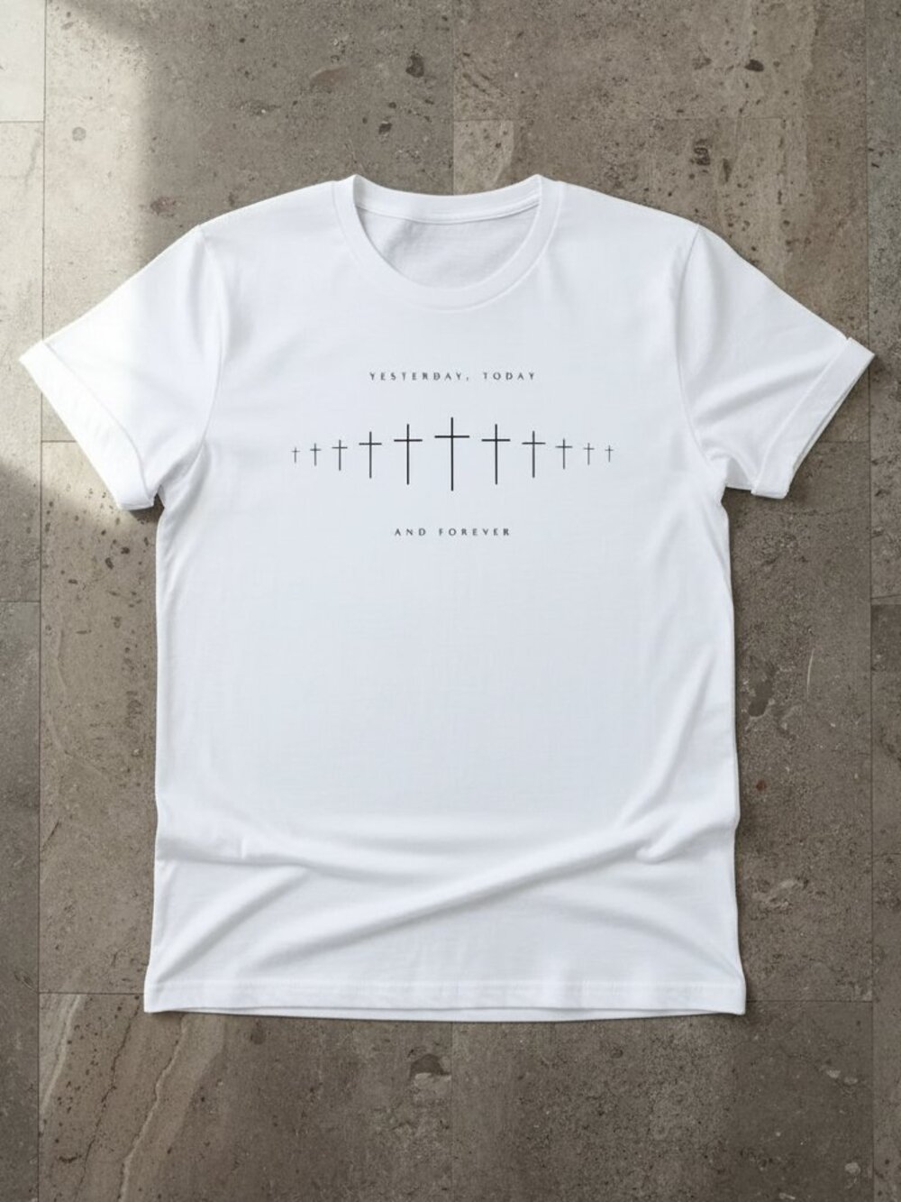 Minimalist Cross Graphic T-Shirt | Faith Christian Tee |